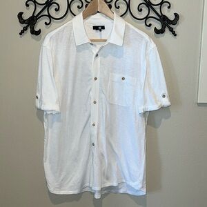 PAIGE "BRAYDEN" SHORT SLEEVE BUTTON DOWN SHIRT SIZE LARGE
